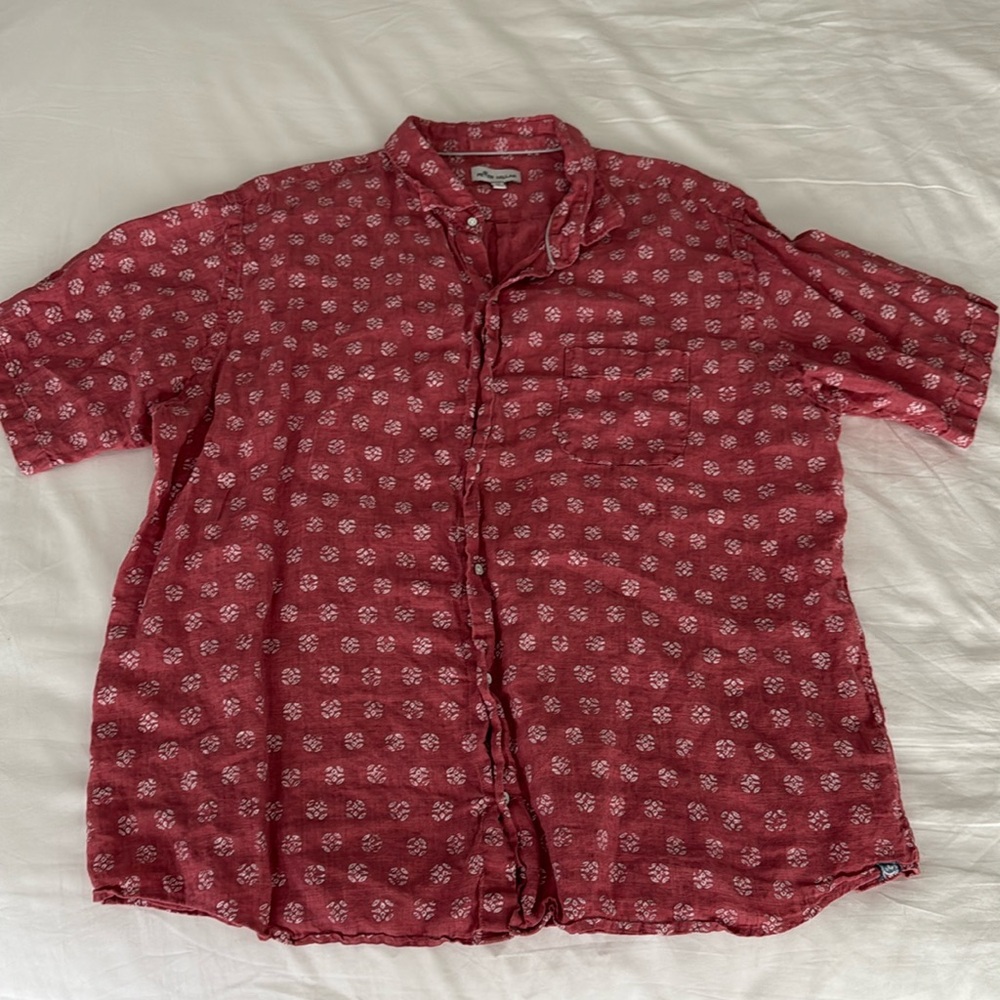 Peter Millar 100% linen button down shirt